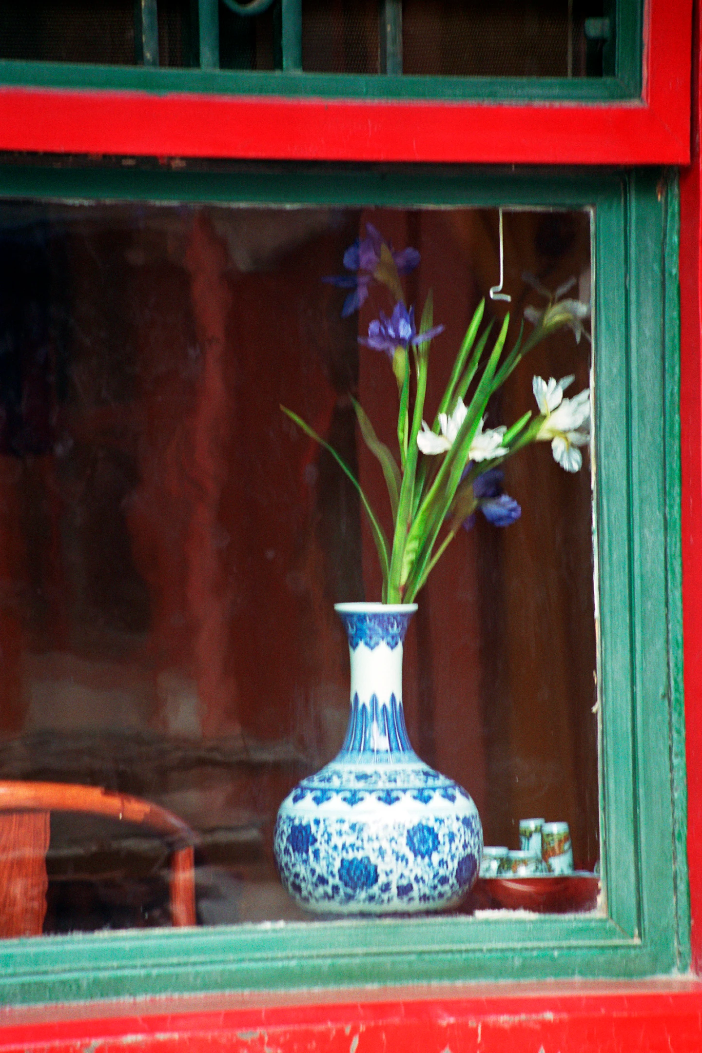 Photo : Vase en porcelaine bleue et blanche typique de l'art céramique chinois, Cité Interdite, Chine.