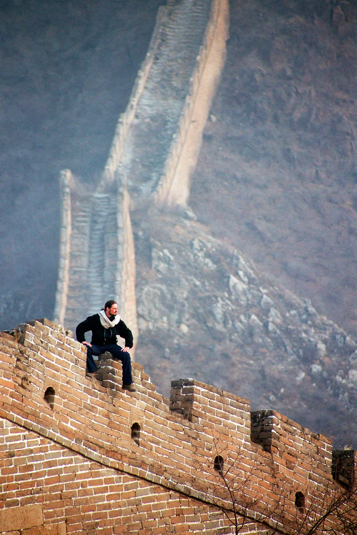 Photo : Grande Muraille et Olivier, Chine.
