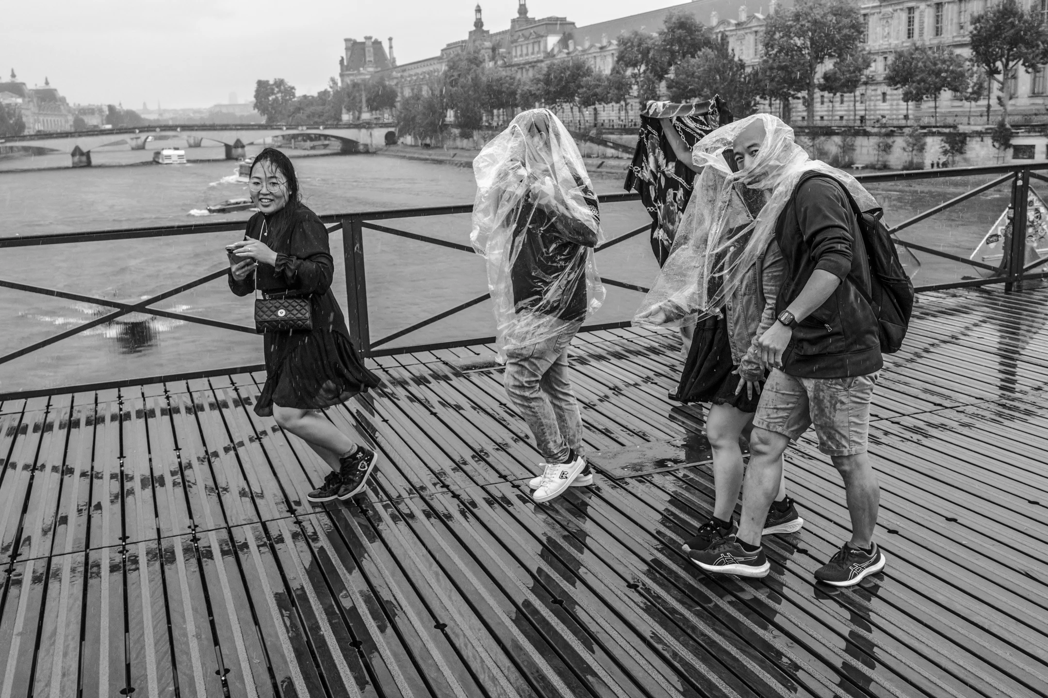 Street photo Paris : Pont des Arts et Seine.