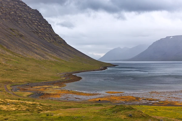 Photo : Fond de fjord à marée descendante.