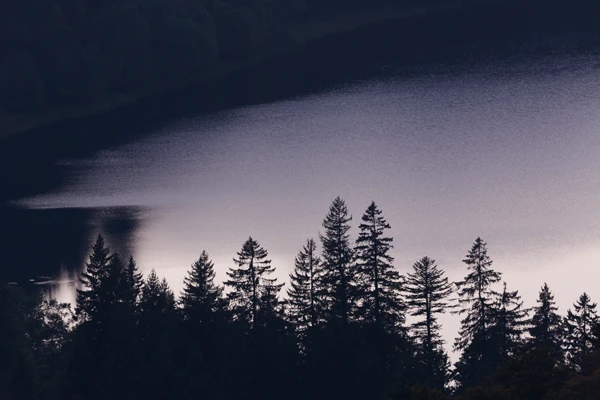 Photo : Lac de la Lande au crépuscule à l'automne6, Vosges.