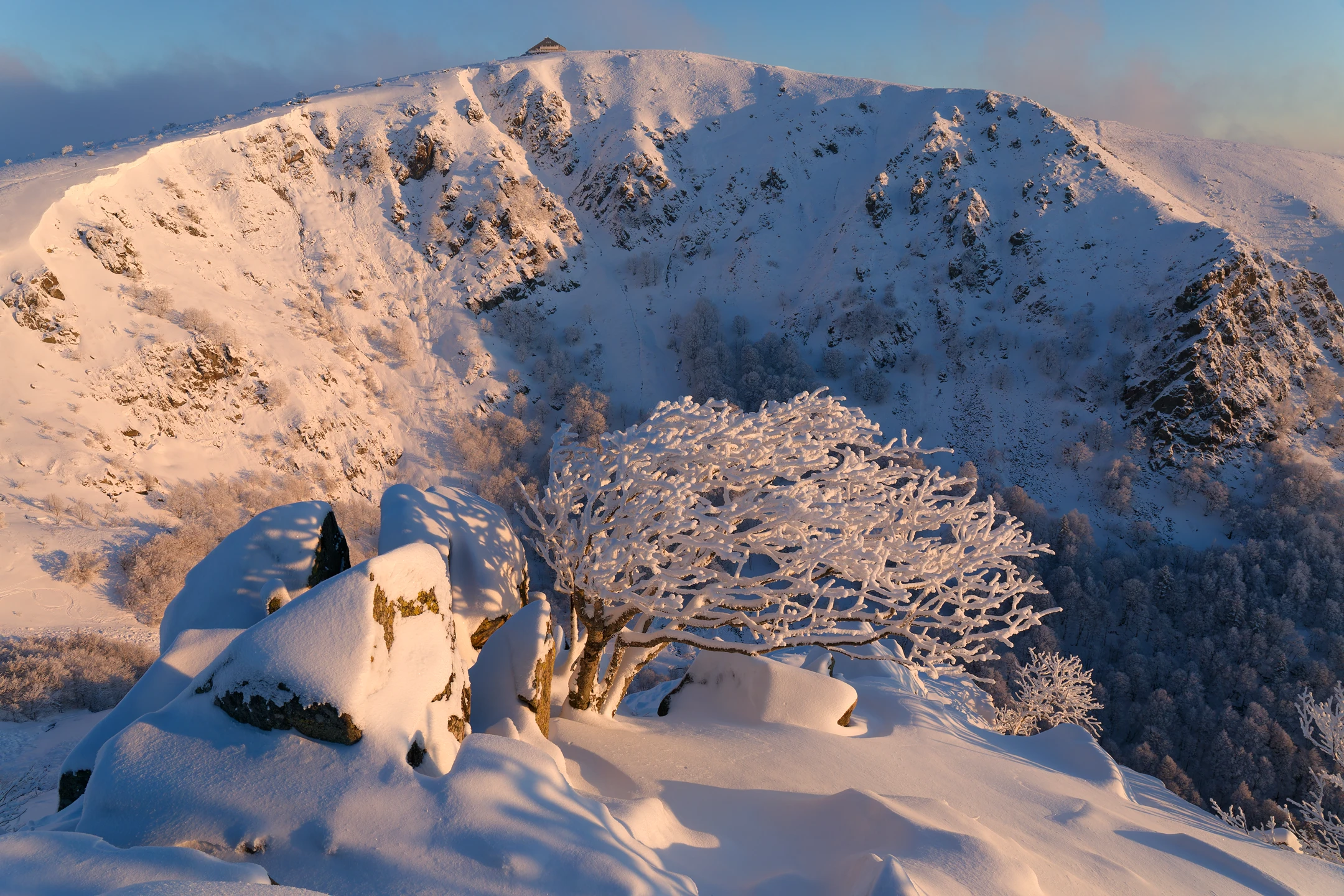 Photo : Cirque du Hohneck en hiver, Vosges.